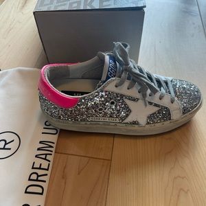 Golden Goose Hi Star Glitter Sneakers size 36. New In Box